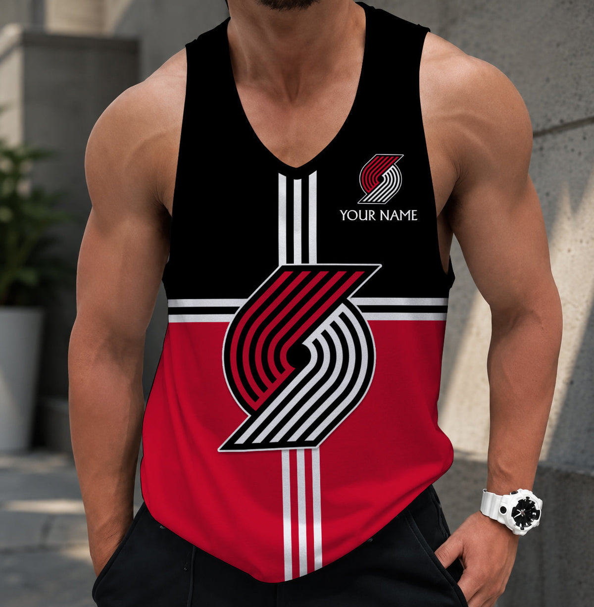 FINAL SALE - NEW CUSTOMIZED NBA22 PTB PORTLAND TRAIL BLAZERS MEN'S TANK TOP