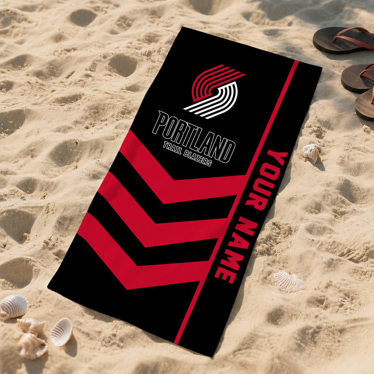 HOT DEAL - NEW CUSTOMIZED NBA22 PTB PORTLAND TRAIL BLAZERS BEACH TOWEL FOR FAN