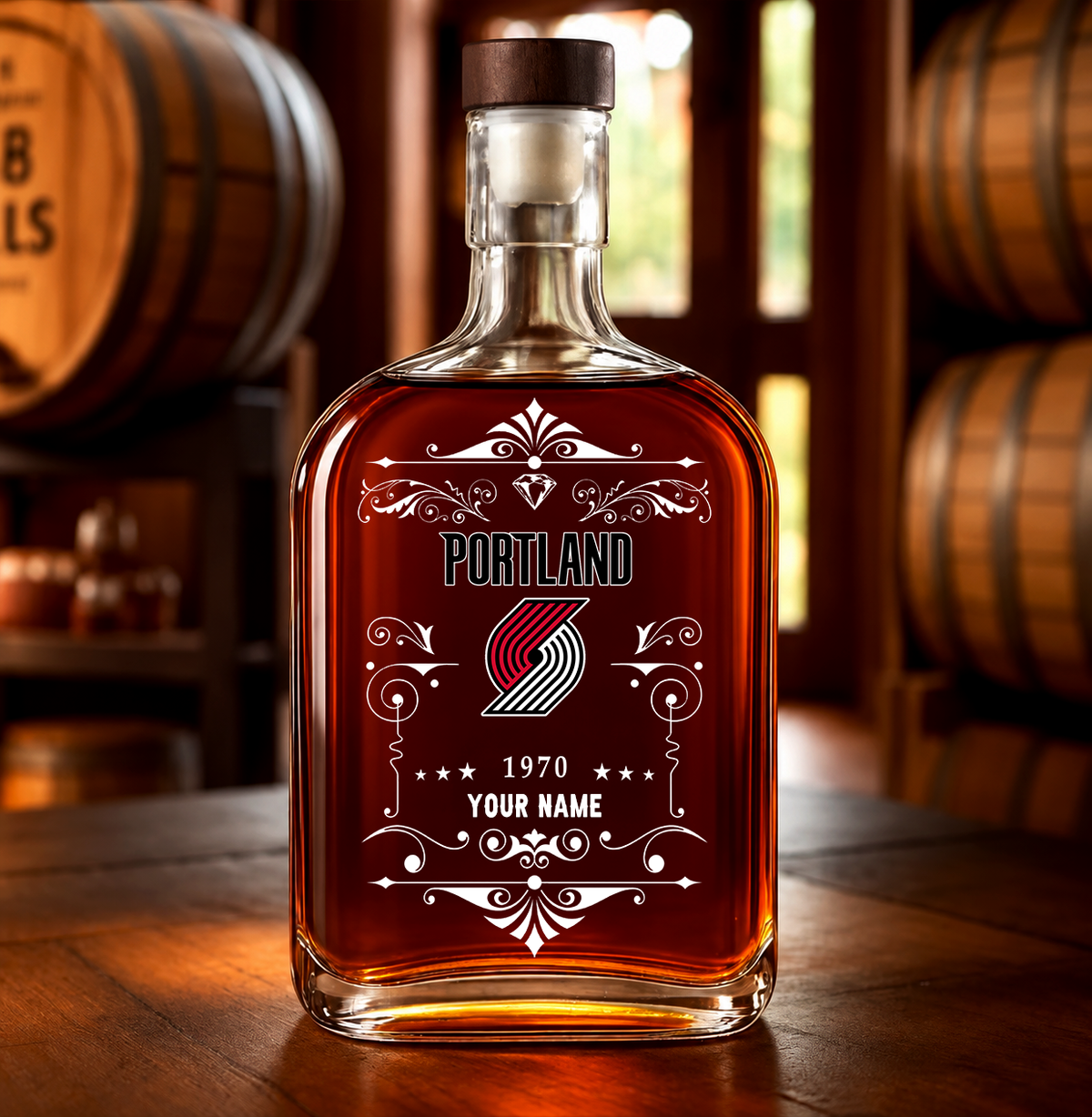 VIRAL EDITION - NEW CUSTOMIZED NBA22 PTB PORTLAND TRAIL BLAZERS LUXURY WHISKEY BOTTLE 450ML