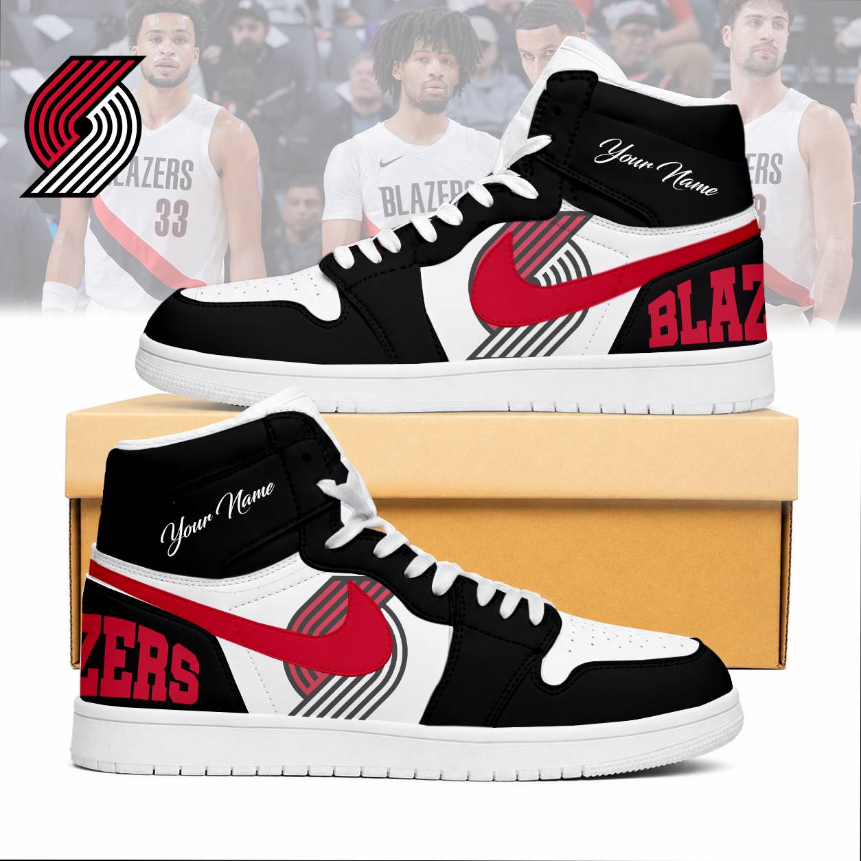FINAL SALE - NEW CUSTOMIZED NBA22 PTB PORTLAND TRAIL BLAZERS AIR JORDAN SNEAKERS