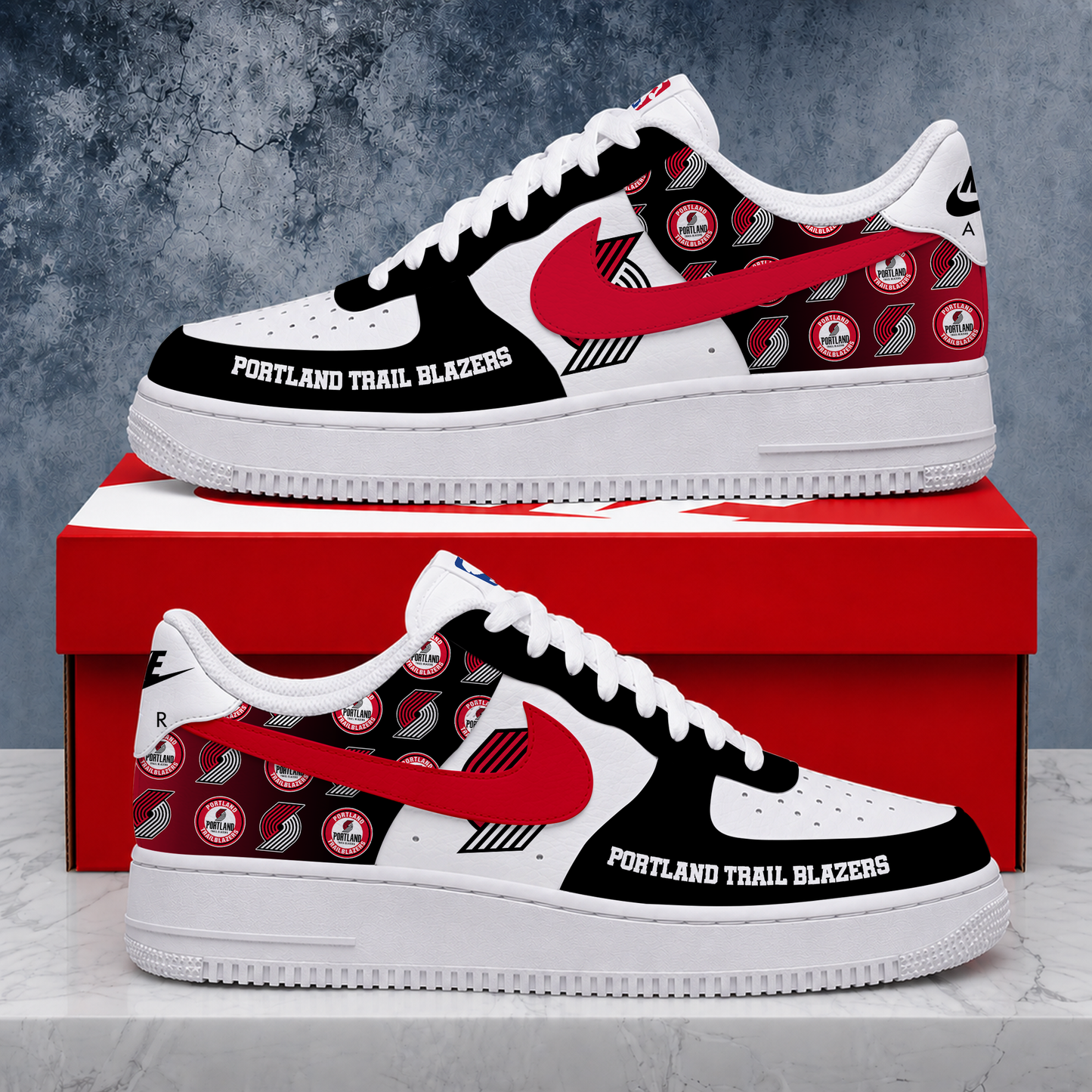 ELITE EDITION - NEW CUSTOMIZED NBA22 PTB PORTLAND TRAIL BLAZERS AF1 SNEAKERS