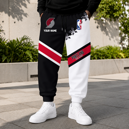 FINAL SALE - NEW CUSTOMIZED NBA22 PTB PORTLAND TRAIL BLAZERS SWEATPANTS