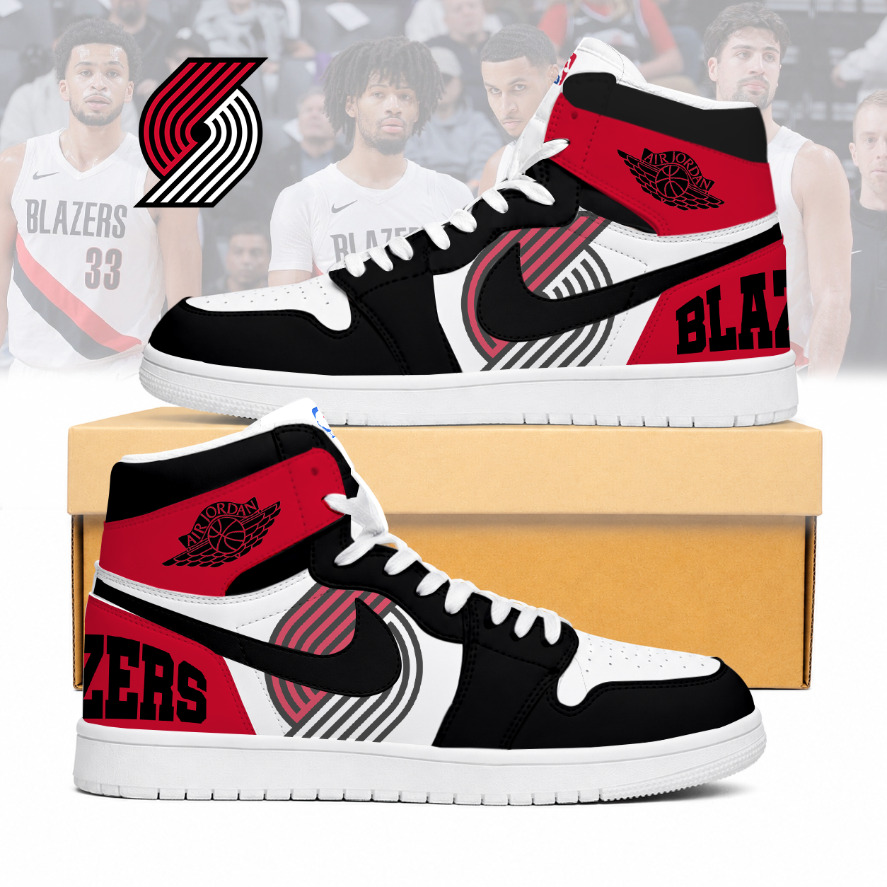 FINAL SALE - NEW CUSTOMIZED NBA22 PTB PORTLAND TRAIL BLAZERS AIR JORDAN SNEAKERS
