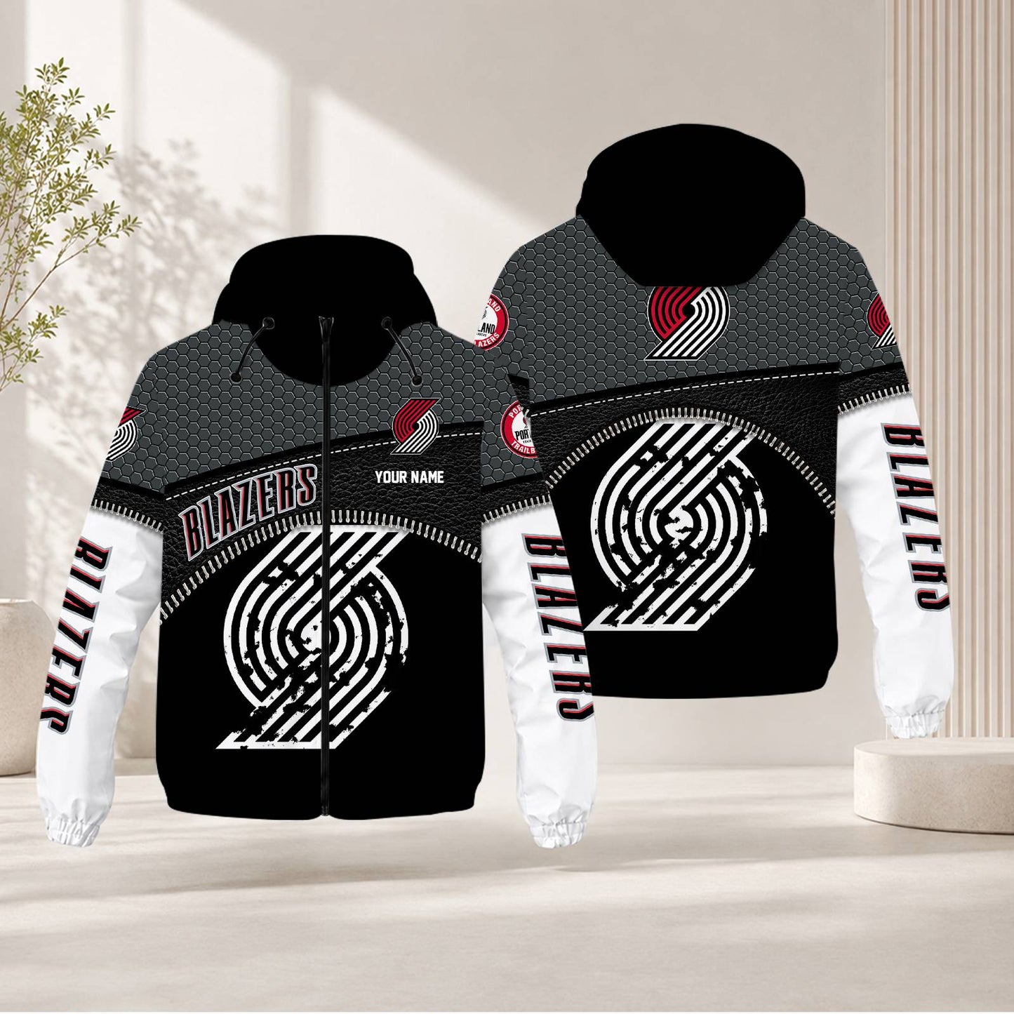 FLASH SALE - NEW CUSTOMIZED NBA22 PTB PORTLAND TRAIL BLAZERS WINDBREAKER JACKET
