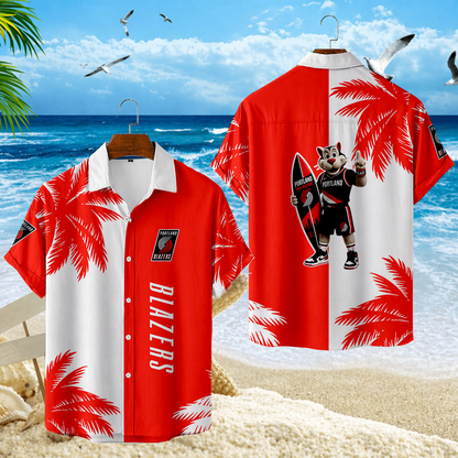 FINAL SALE - NEW CUSTOMIZED NBA22 PTB PORTLAND TRAIL BLAZERS UNISEX HAWAIIAN SHIRT