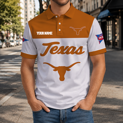 ELITE EDITION- NEW CUSTOMIZED NCAA FBS22 TXL TEXAS LONGHORNS POLO SHIRT, ZIP POLO SHIRT & T-SHIRTS