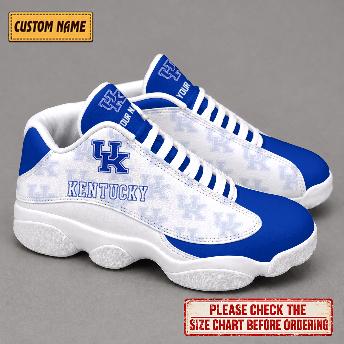 EXCLUSIVE EDITION - NEW CUSTOMIZED NCAA MAM22 KEW KENTUCKY WILDCATS AIR JORDAN 13 LOW TOP SNEAKER