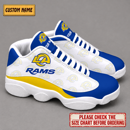 LIMITED EDITION - NEW CUSTOMIZED NFL22 LAR LOS ANGELES RAMS AIR JORDAN 13 LOW TOP SNEAKER