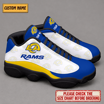 LIMITED EDITION - NEW CUSTOMIZED NFL22 LAR LOS ANGELES RAMS AIR JORDAN 13 LOW TOP SNEAKER