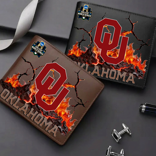LIMITED EDITION - NEW CUSTOMIZED CWS NCAA22 OUS OU SOONERS LEATHER WALLET
