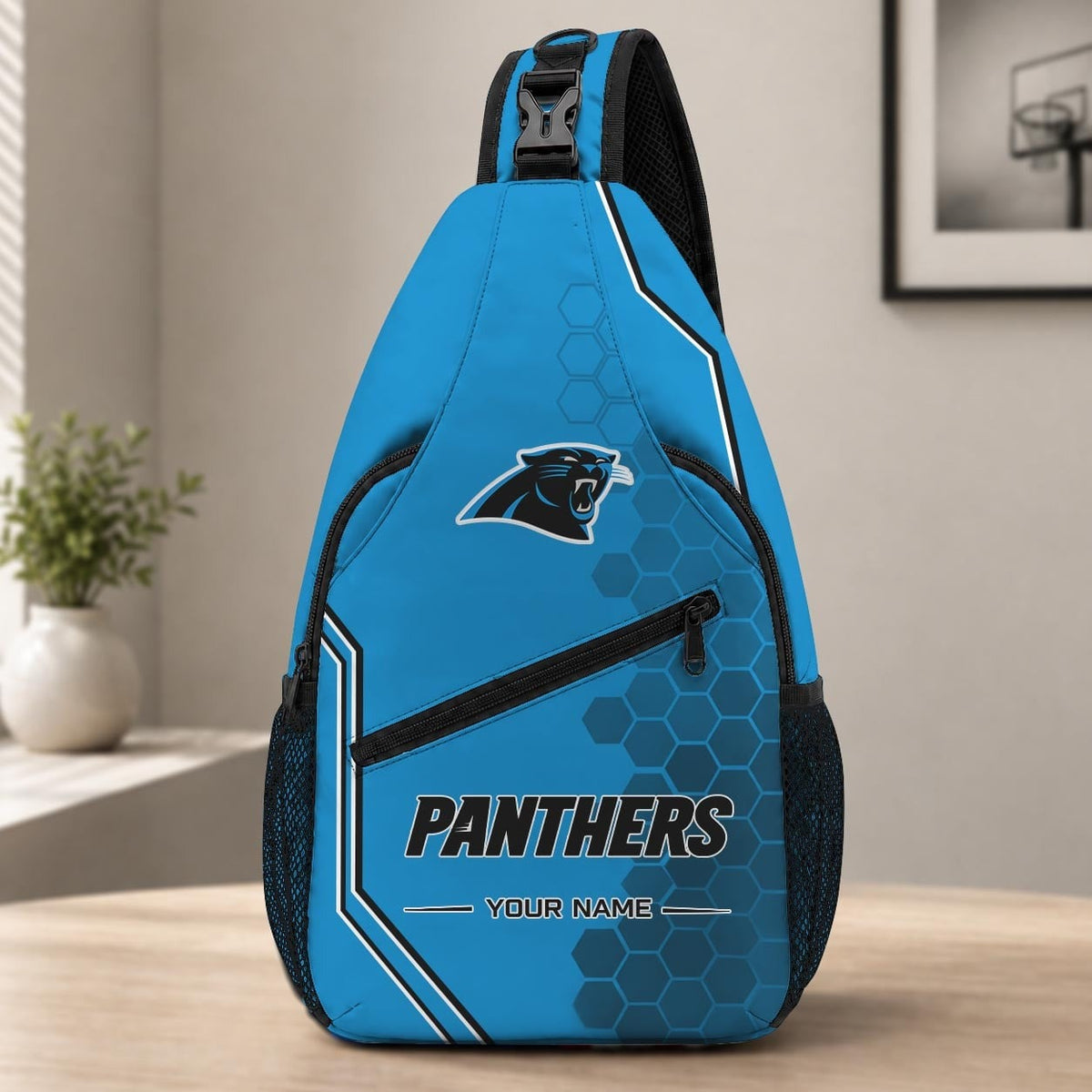 ELITE EDITION - NEW CUSTOMIZED NFL23 CLP CAROLINA PANTHERS SLING BAG