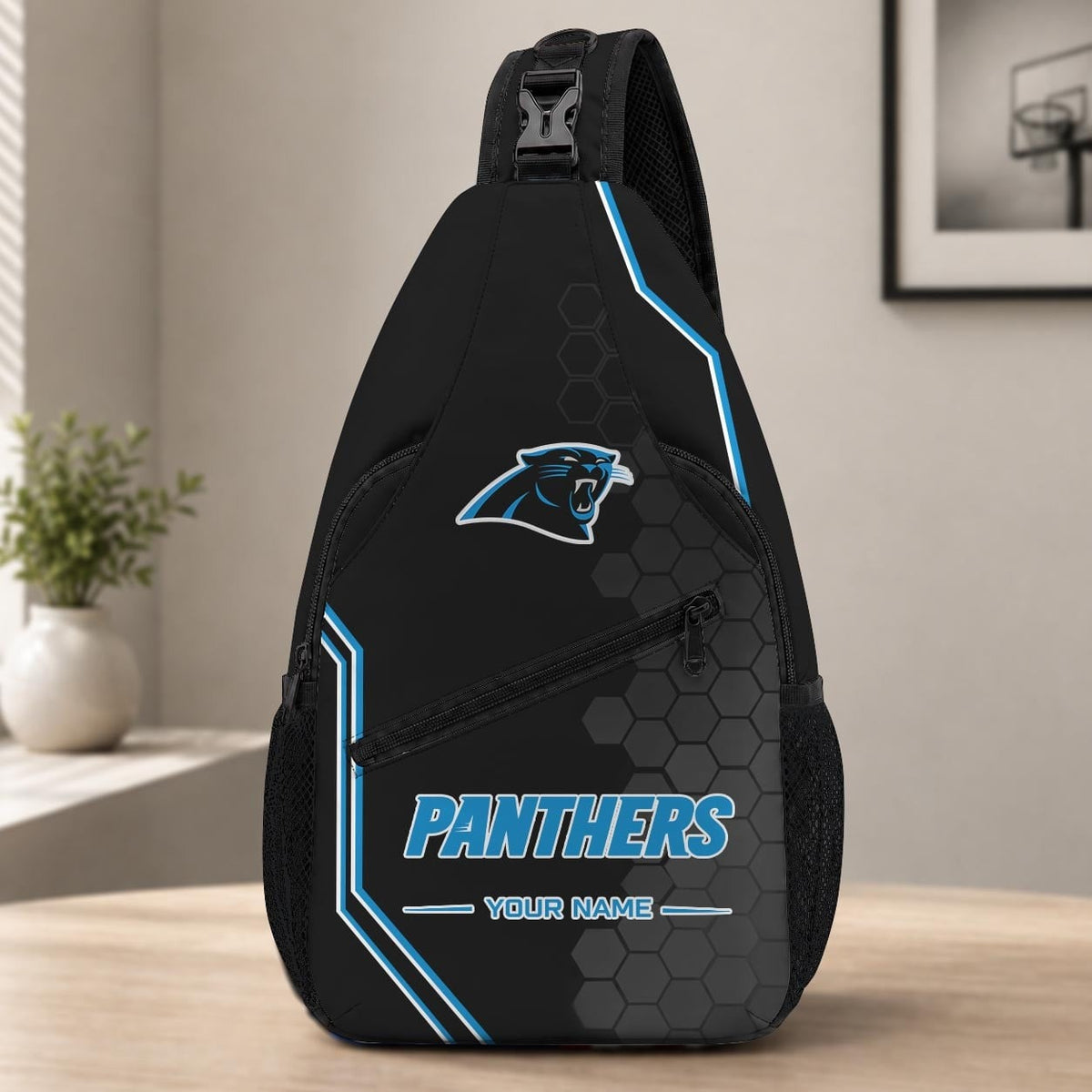 ELITE EDITION - NEW CUSTOMIZED NFL23 CLP CAROLINA PANTHERS SLING BAG