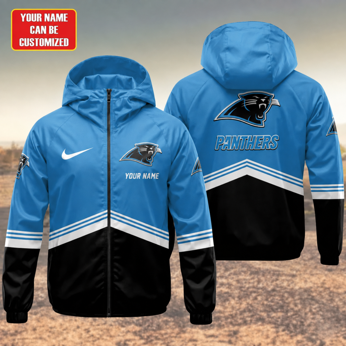 LIMITED EDITION - NEW CUSTOMIZED NFL23 CLP CAROLINA PANTHERS UNISEX WINDBREAKER JACKET