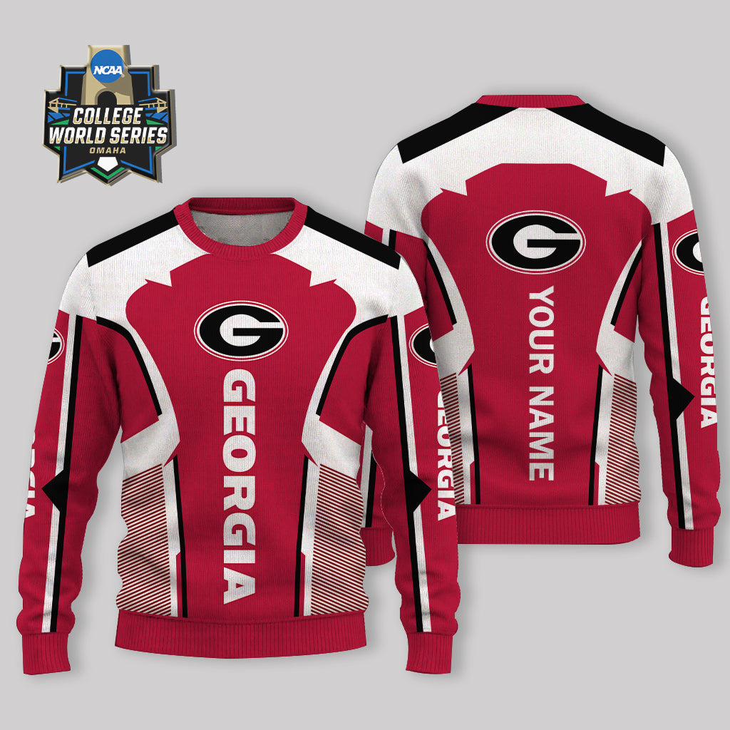 LIMITED EDITION - NEW CUSTOMIZED NCAA CWS23 GEB GEORGIA BULLDOGS UGLY SWEATER