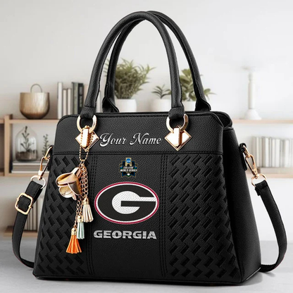 VIRAL EDITON - NEW CUSTOMIZED NCAA CWS23 GEB GE BULLGOGS ZIP HANDBAG MULTICOLOR