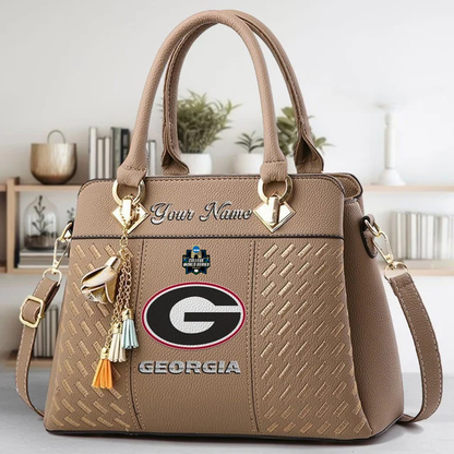 VIRAL EDITON - NEW CUSTOMIZED NCAA CWS23 GEB GE BULLGOGS ZIP HANDBAG MULTICOLOR