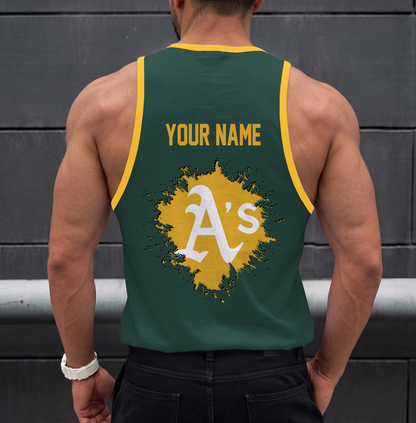 FINAL SALE - NEW CUSTOMIZED MLB23 OAKLAND ATHLETICS UNISEX TANK TOP