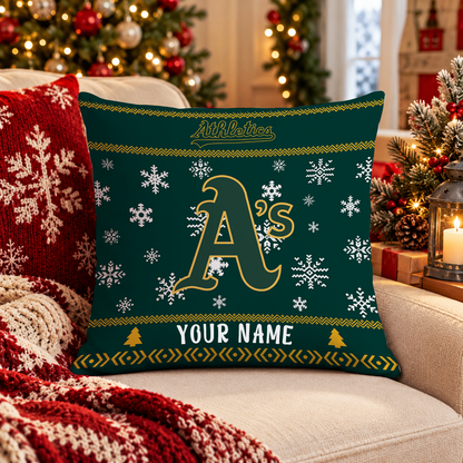 FINAL SALE - NEW PERSONALIZED MLB23 OAS OAKLAND ATHLETICS PILLOW CASE