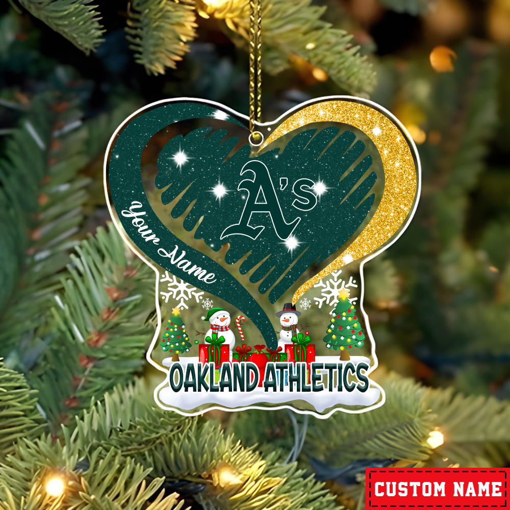 FINAL SALE - NEW CUSTOMIZED MLB23 OAS OAKLAND ATHLETICS CHRISTMAS ACRYLIC ORNAMENT
