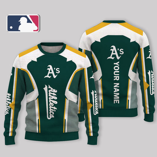 LIMITED EDITION - NEW CUSTOMIZED MLB23 OAS OAKLAND ATHLETICS UGLY SWEATER