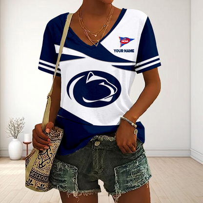 VIRAL EDITON - NEW CUSTOMIZED FBS NCAA23 PNL PS NITTANY LIONS V-NECK FEMALE SHIRT