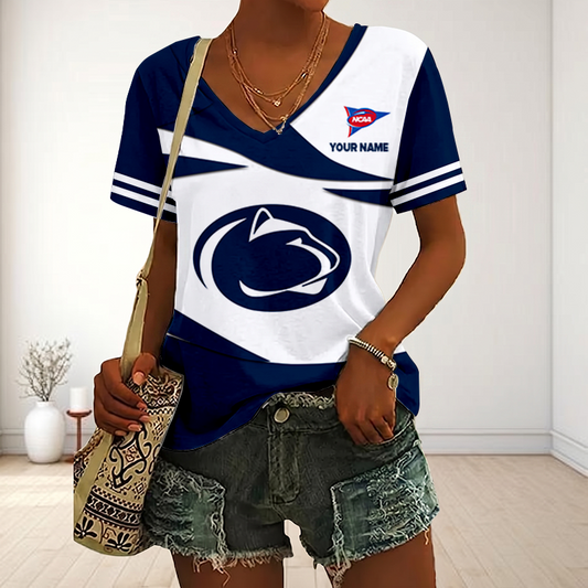 VIRAL EDITON - NEW CUSTOMIZED FBS NCAA23 PNL PS NITTANY LIONS V-NECK FEMALE SHIRT