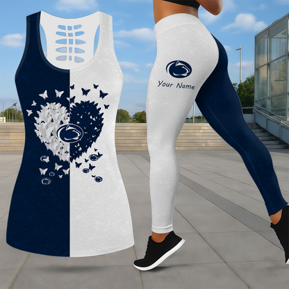 LIMITED EDITION - NEW CUSTOMIZED NCAA FBS23 PNL PENN STATE NITTANY LIONS LEGGINGS & HOLLOW TANK TOP SET