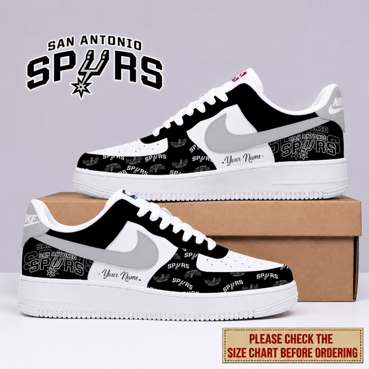 ELITE EDITION - NEW CUSTOMIZED NBA23 SAS SAN ANTONIO SPURS AF1 SNEAKERS