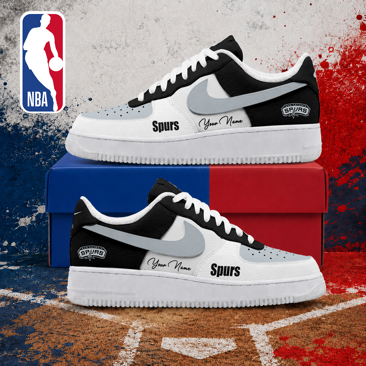 FINAL SALE - NEW CUSTOMIZED NBA23 SAS SAN ANTONIO SPURS AF1 SNEAKERS