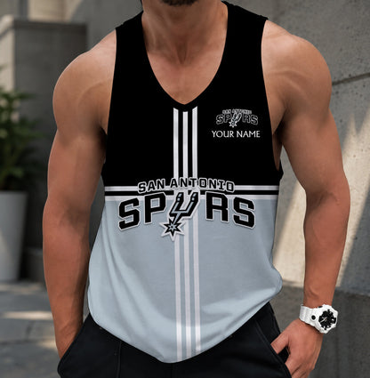 FINAL SALE - NEW CUSTOMIZED NBA23 SAS SAN ANTONIO SPURS MEN'S TANK TOP