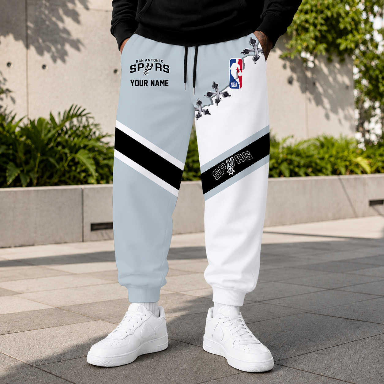 FINAL SALE - NEW CUSTOMIZED NBA23 SAS SAN ANTONIO SPURS SWEATPANTS