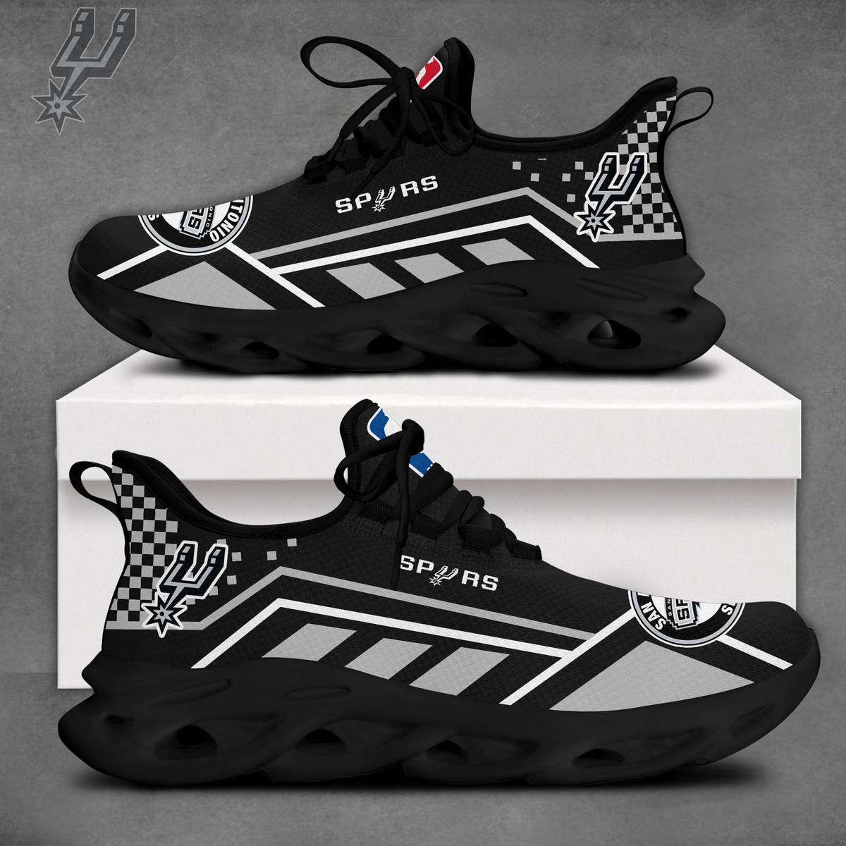 LIMITED EDITION - NEW CUSTOMIZED NBA23 SAS SAN ANTONIO SPURS MAX SOUL SHOES