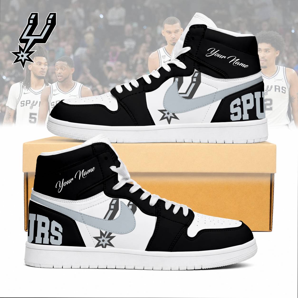FINAL SALE - NEW CUSTOMIZED NBA23 SAS SAN ANTONIO SPURS AIR JORDAN SNEAKERS