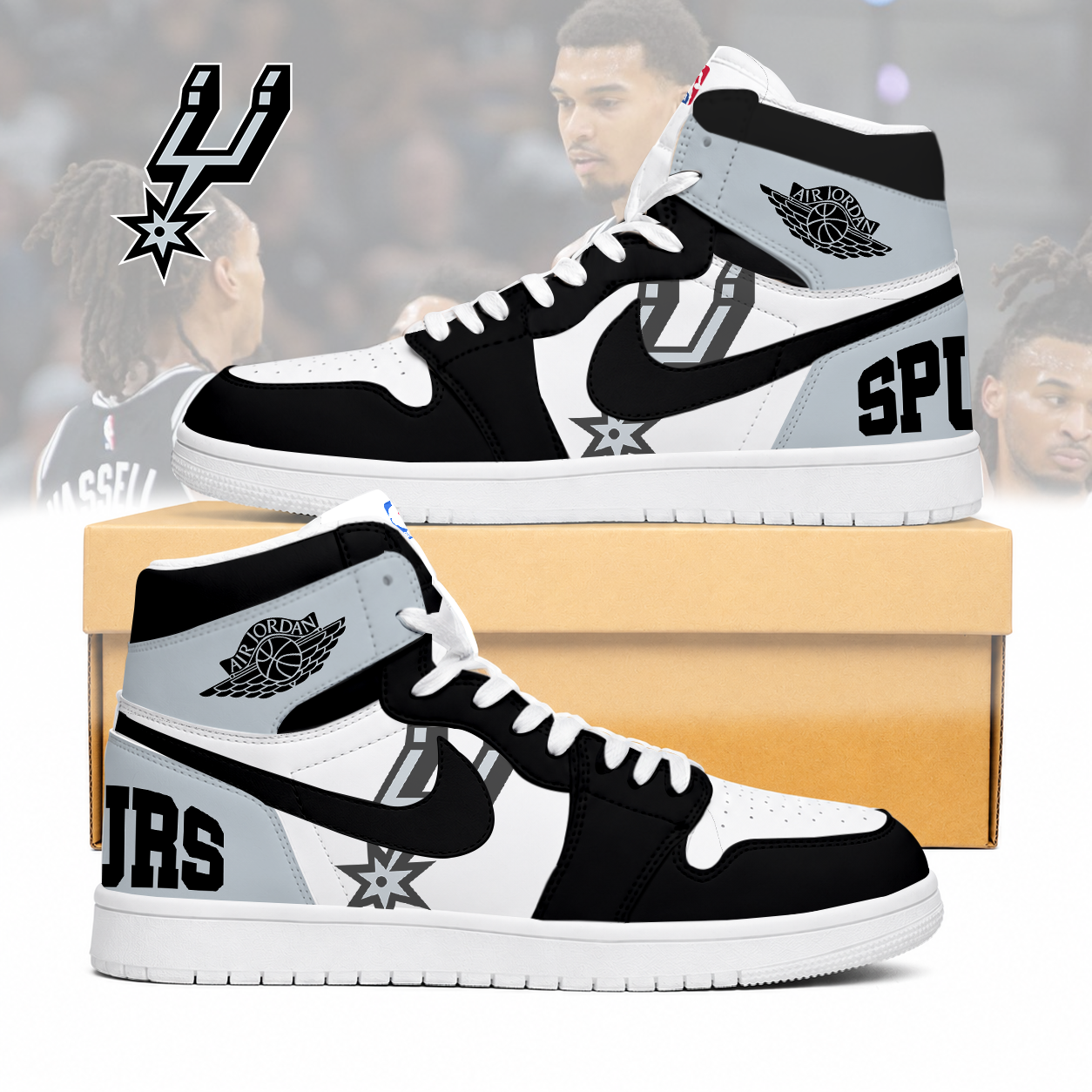 FINAL SALE - NEW CUSTOMIZED NBA23 SAS SAN ANTONIO SPURS AIR JORDAN SNEAKERS