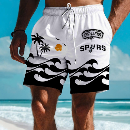 FINAL SALE - NEW CUSTOMIZED NBA23 SAS SAN ANTONIO SPURS SHORT PANTS