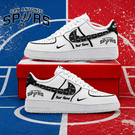 LIMITED EDITION - NEW CUSTOMIZED NBA23 SAS SAN ANTONIO SPURS AF1 SNEAKERS