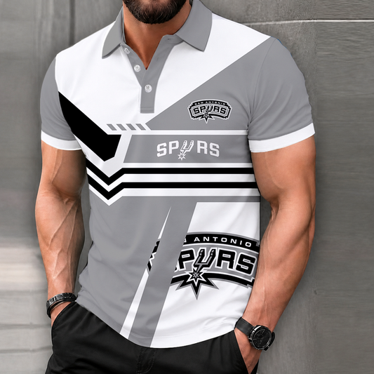 FINAL SALE - NEW CUSTOMIZED NBA23 SAS SAN ANTONIO SPURS POLO SHIRT, ZIP POLO SHIRT & T-SHIRTS