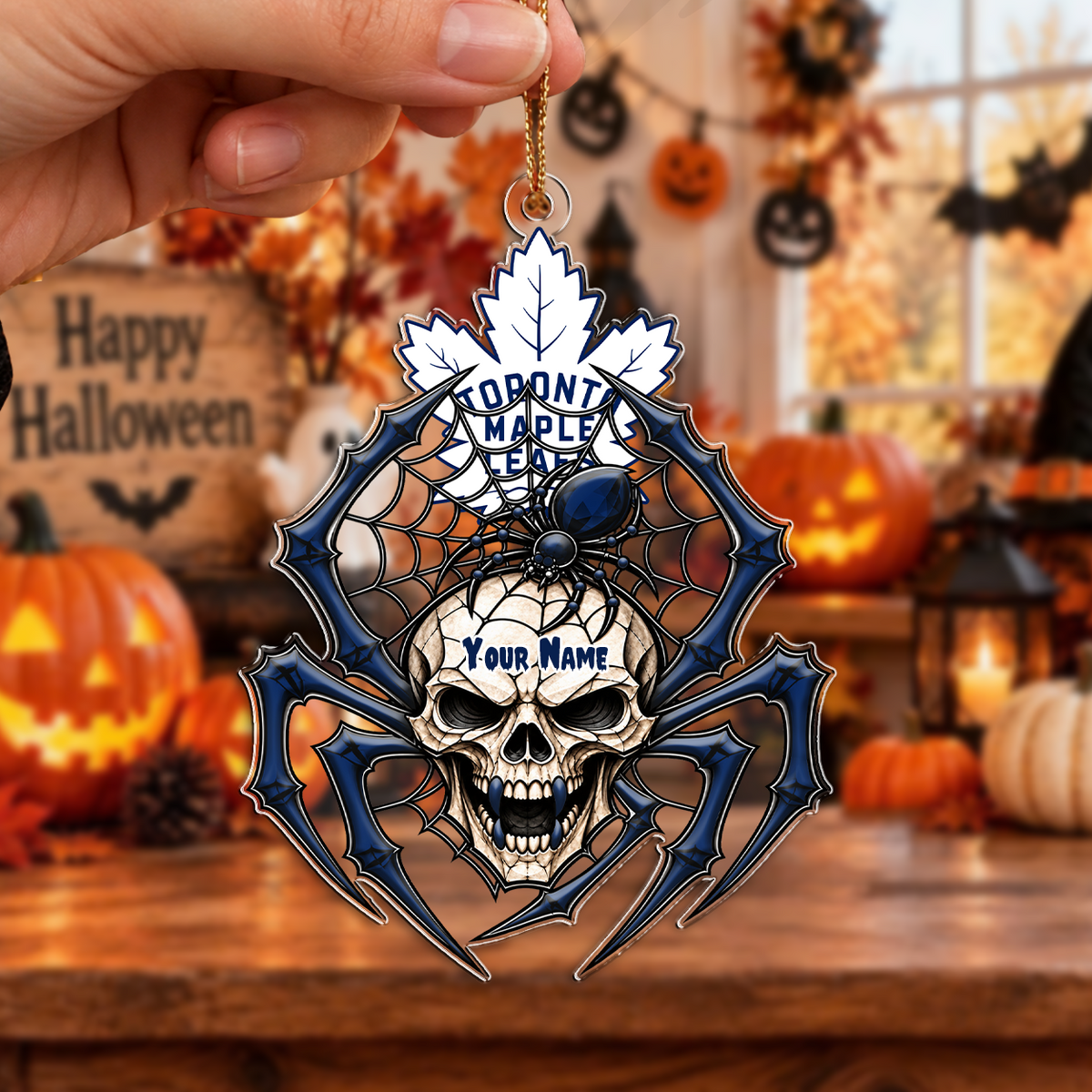 FINAL SALE - NEW CUSTOMIZED NHL23 TML TORONTO MAPLE LEAFS HALLOWEEN ACRYLIC ORNAMENT