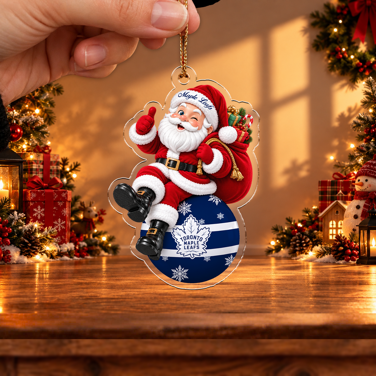 FINAL SALE - NEW CUSTOMIZED NHL23 TML TORONTO MAPLE LEAFS CHRISTMAS ACRYLIC ORNAMENT