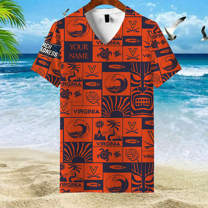 LIMITED EDITION - NEW CUSTOMIZED NCAA MAM23 VIC VI CAVALIERS V-NECK FEMALE SHIRT