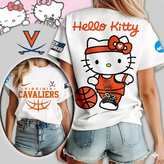MEGA SALE - NEW CUSTOMIZED NCAA MAM23 VIC VI CAVALIERS HELLO KITTY T-SHIRT, SWEATSHIRT, HOODIE & ZIP HOODIE