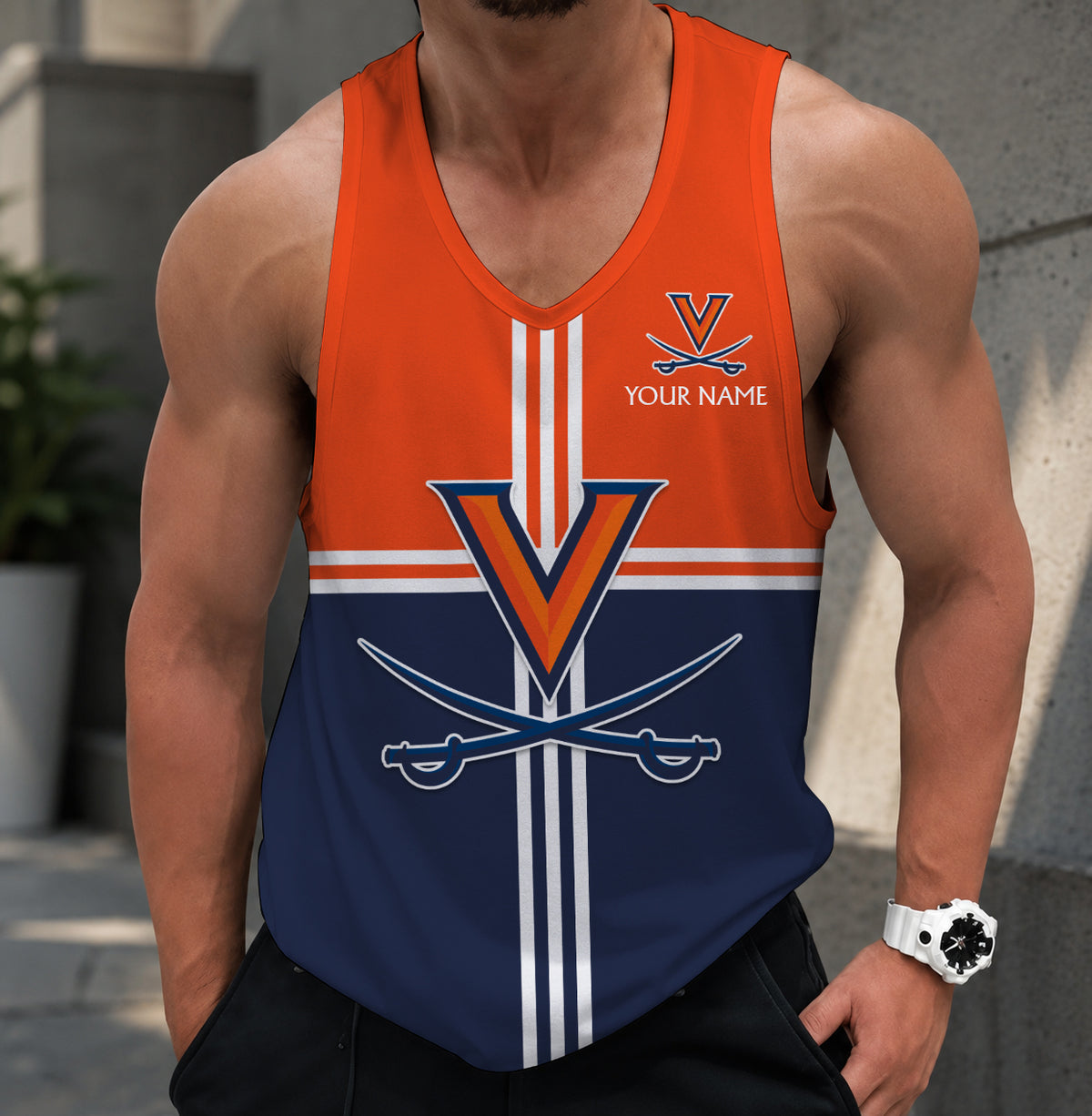 EXCLUSIVE EDTION - NEW CUSTOMIZED NCAA MAM23 VIC VIRGINIA CAVALIERS STRAPPY UNISEX TANK TOP