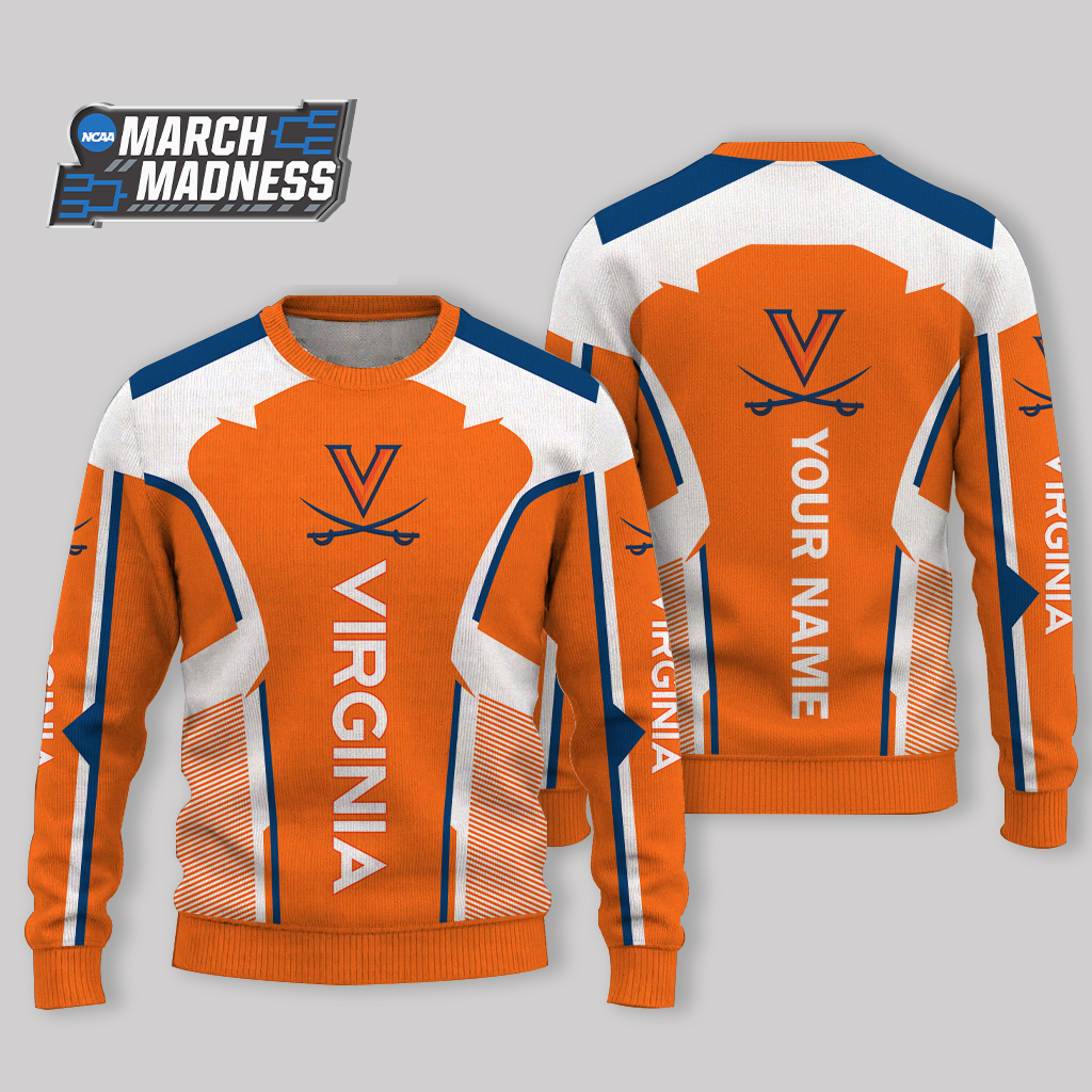 LIMITED EDITION - NEW CUSTOMIZED NCAA MAM23 VIC VIRGINIA CAVALIERS UGLY SWEATER