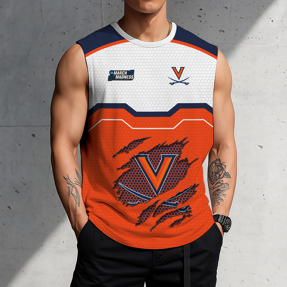 LIMITED EDITION - NEW CUSTOMIZED NCAA MAM23 VIC VIRGINIA CAVALIERS MEN'S GYM SHIRT