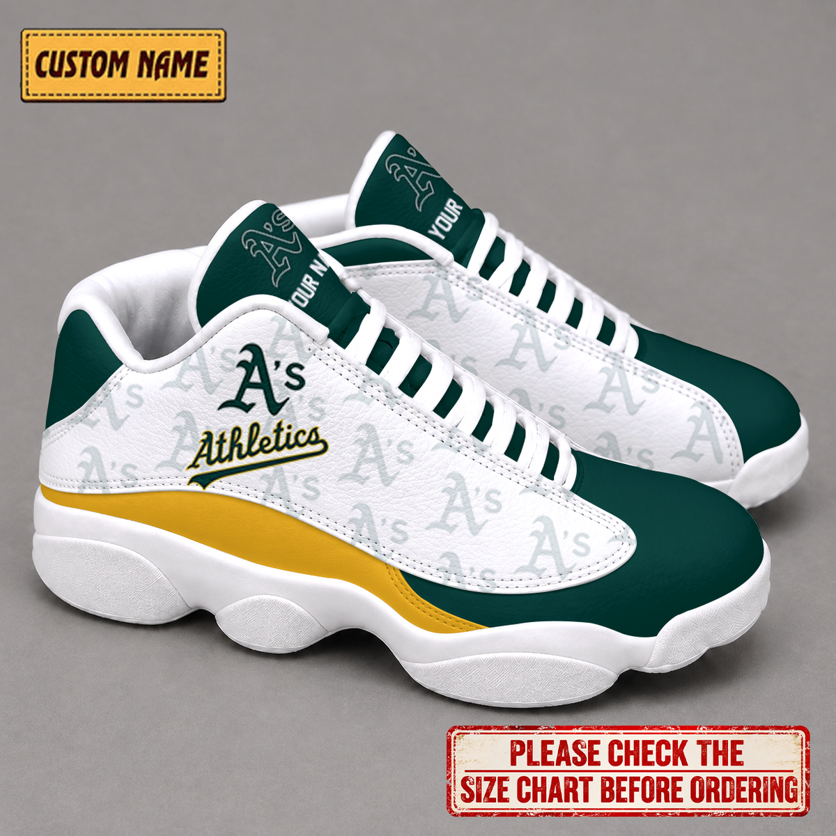 LIMITED EDITION - NEW CUSTOMIZED NFL23 OAS OAKLAND ATHLETICS AIR JORDAN 13 LOW TOP SNEAKER