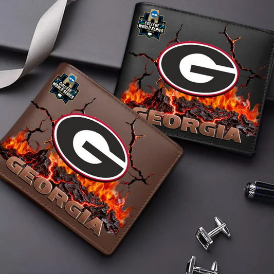 LIMITED EDITION - NEW CUSTOMIZED CWS NCAA23 GEB GE BULLGOGS LEATHER WALLET