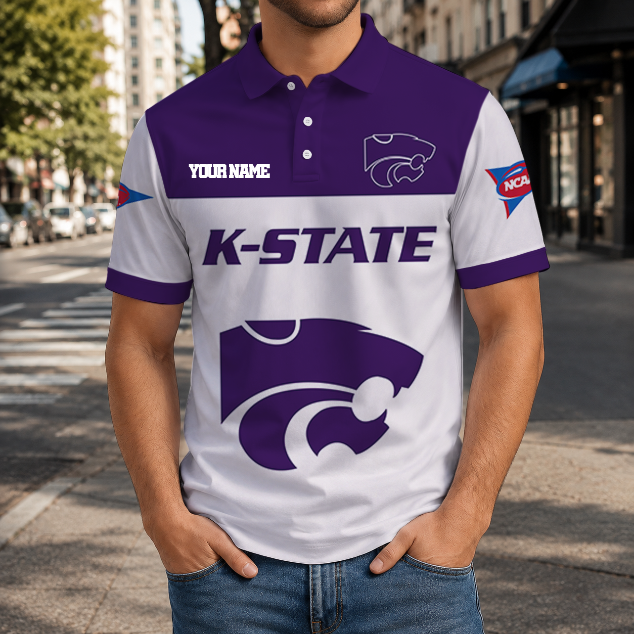 ELITE EDITION- NEW CUSTOMIZED NCAA FBS24 KSW KANSAS STATE WILDCATS POLO SHIRT, ZIP POLO SHIRT & T-SHIRTS