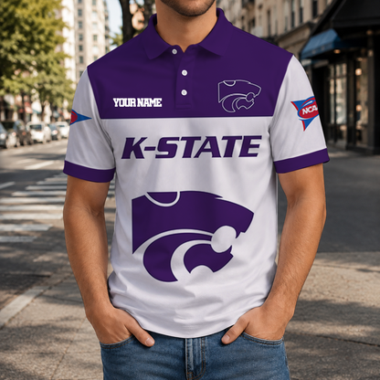 ELITE EDITION- NEW CUSTOMIZED NCAA FBS24 KSW KANSAS STATE WILDCATS POLO SHIRT, ZIP POLO SHIRT & T-SHIRTS