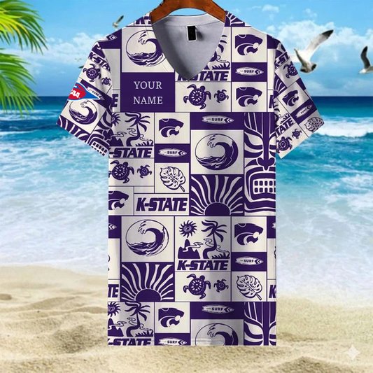 LIMITED EDITION - NEW CUSTOMIZED FBS NCAA24 KSW KS WILDCATS V-NECK FEMALE SHIRT