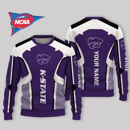 LIMITED EDITION - NEW CUSTOMIZED NCAA FBS24 KSW KANSAS STATE WILDCATS UGLY SWEATER